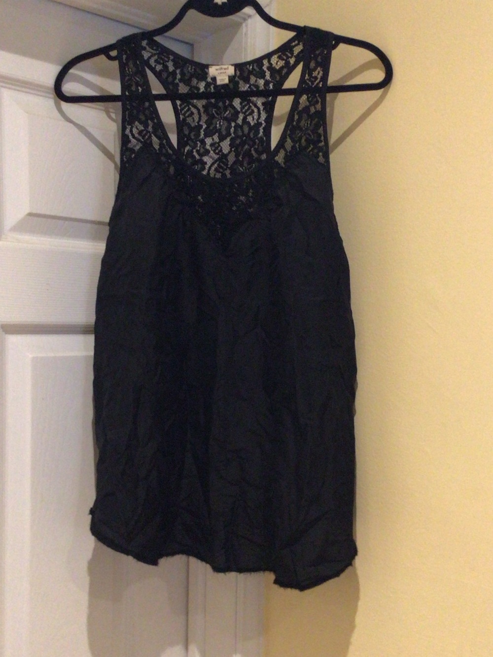 Wilfred Silk Black Lace Racerback Camisole